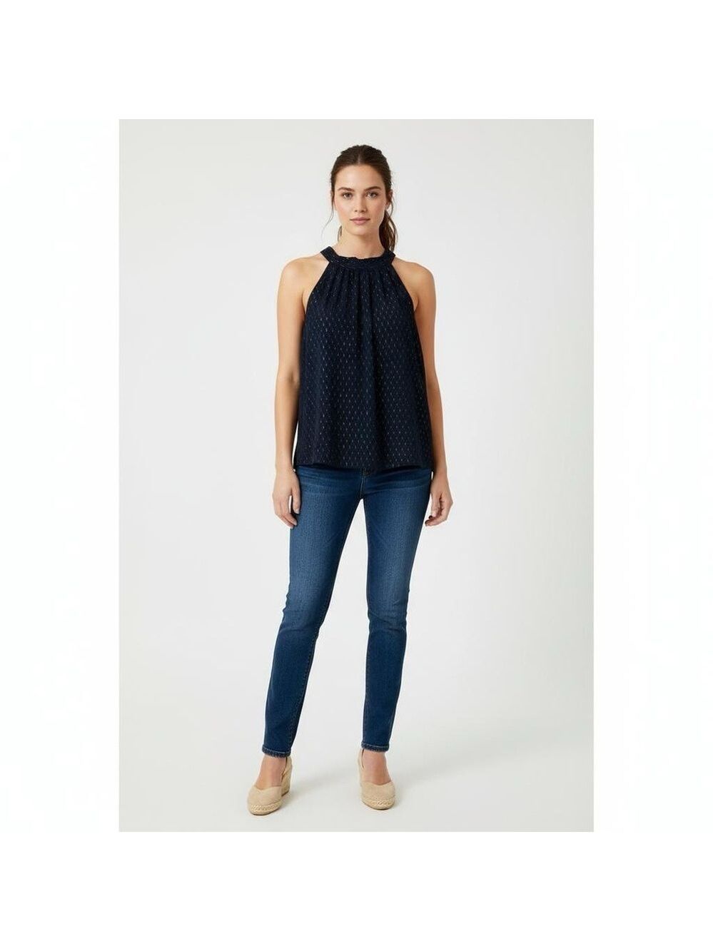 J.Crew factory Black and Gold Sleeveless Tie-Back Top size 4
